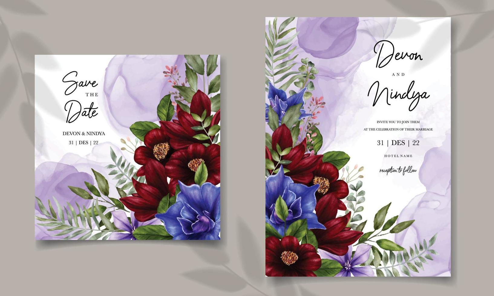 Elegant wedding invitation card vector