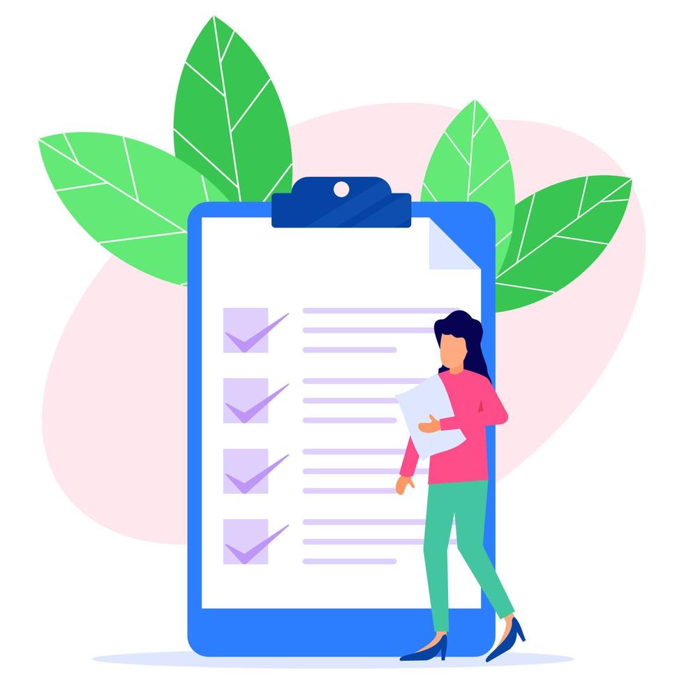 Illustration vector graphic cartoon character of checklist