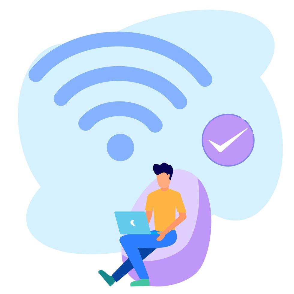 Illustration vector graphic cartoon character of signal