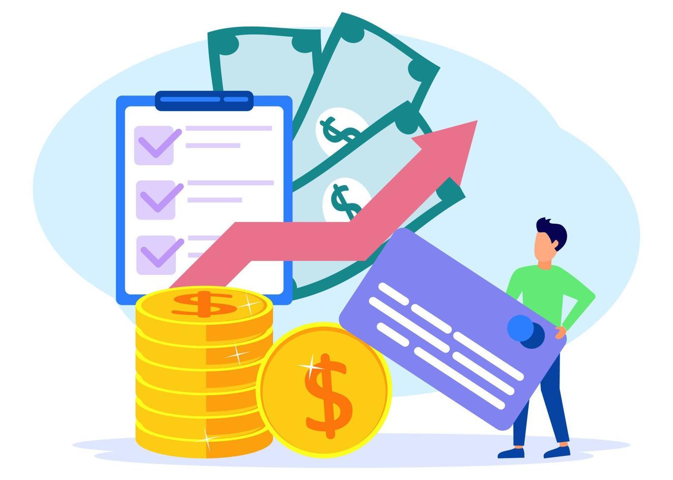 Illustration vector graphic cartoon character of business growth