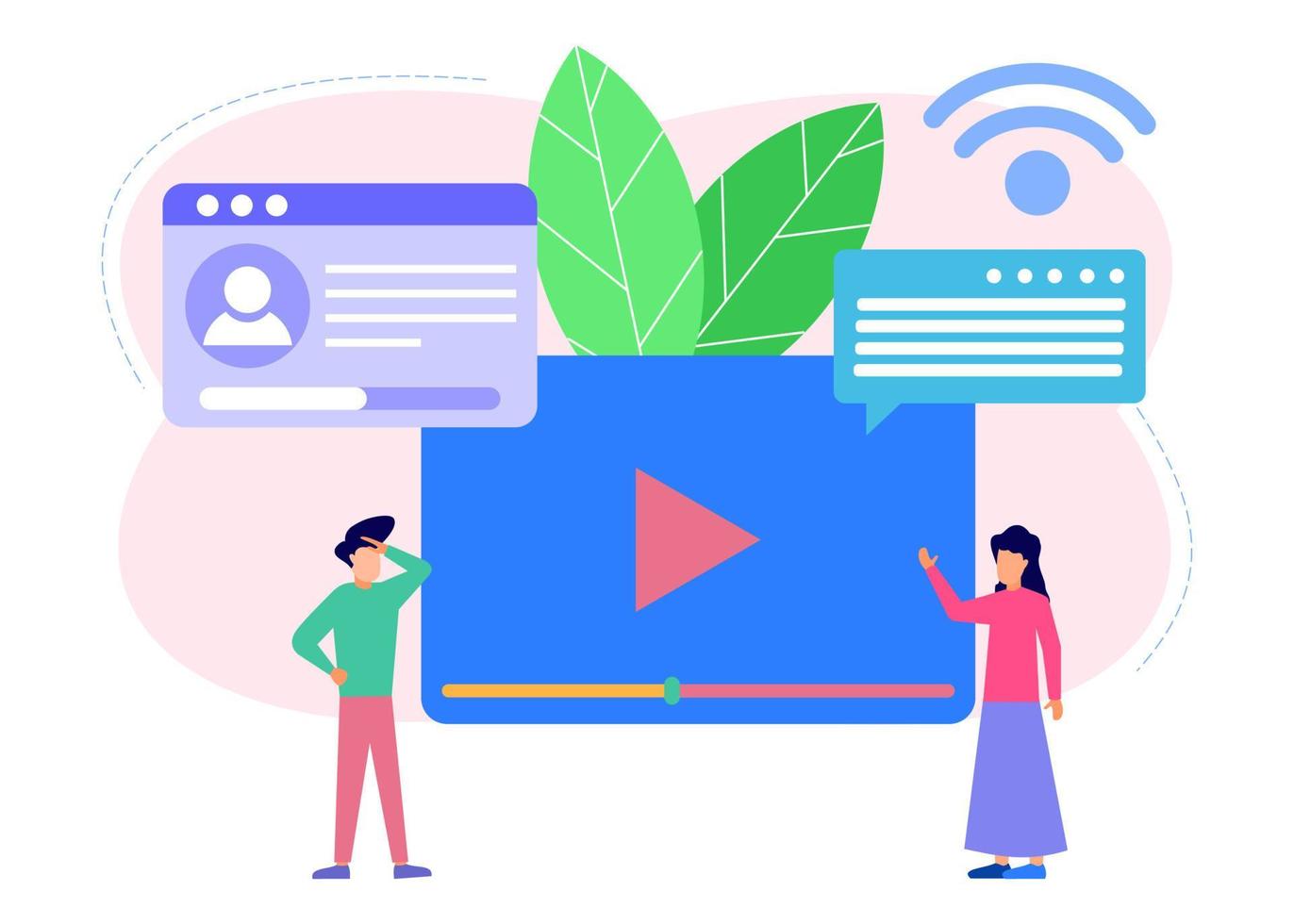 Illustration vector graphic cartoon character of social media