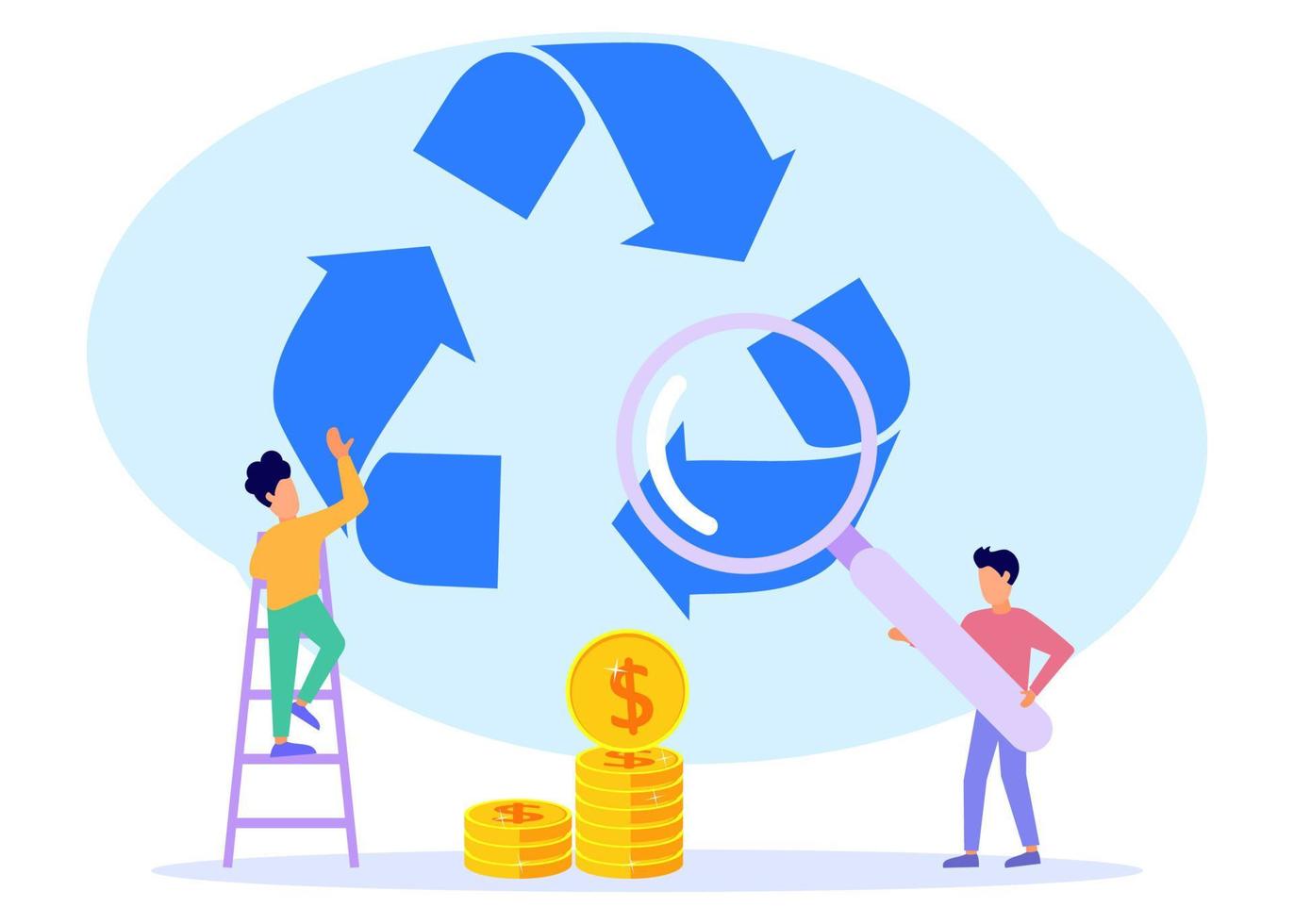 Illustration vector graphic cartoon character of recycle