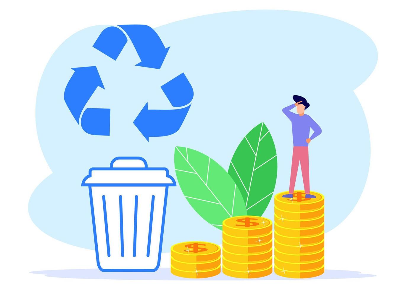 Illustration vector graphic cartoon character of recycle