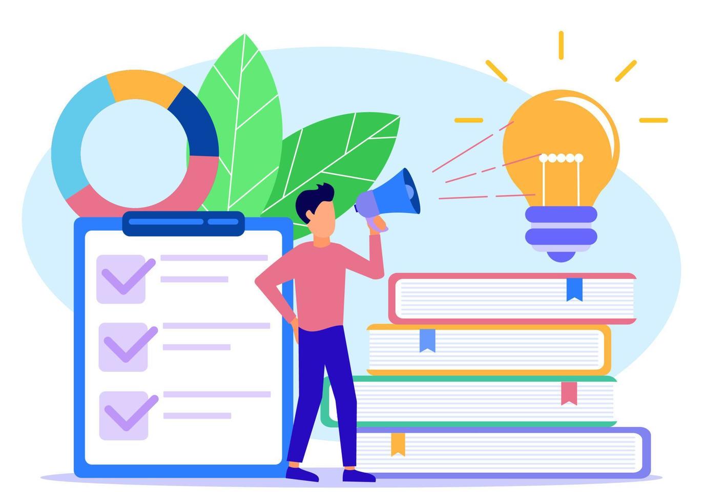 Illustration vector graphic cartoon character of marketing strategy