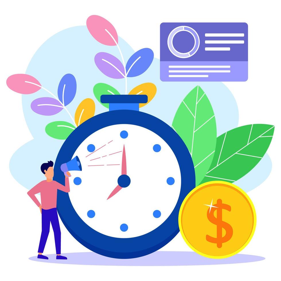 Illustration vector graphic cartoon character of time management