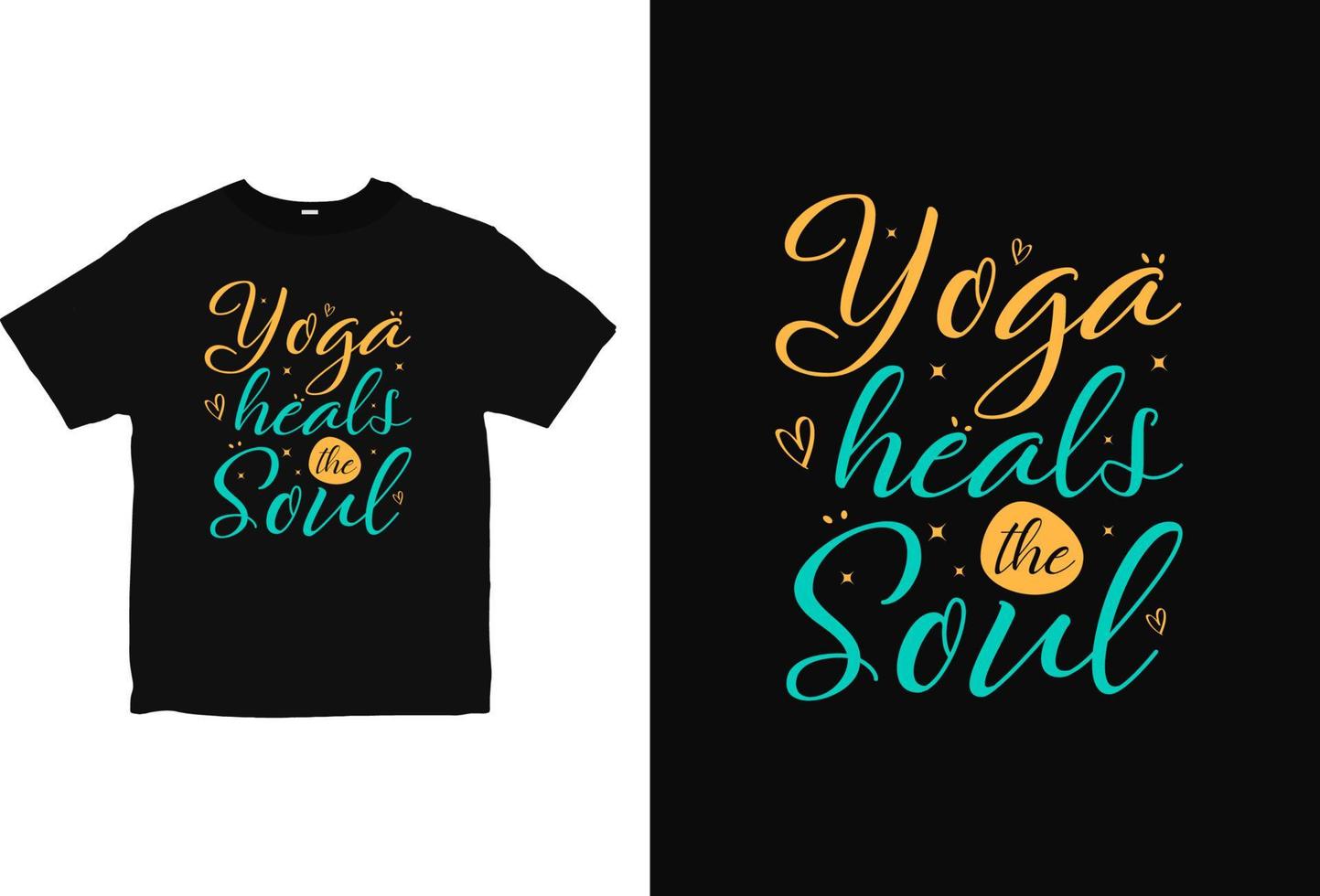 Yoga healing typography T-Shirt design, positive quotes brand apparel design vector
