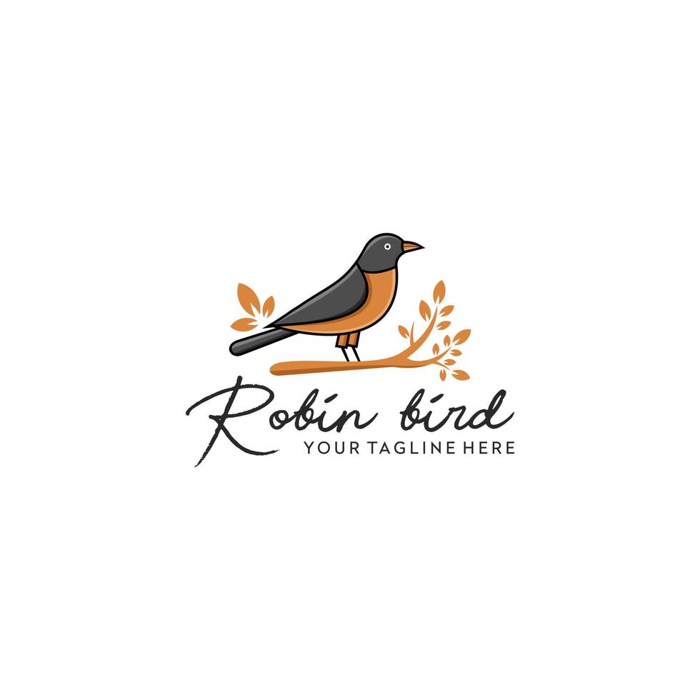 American Robin Logo Template vector