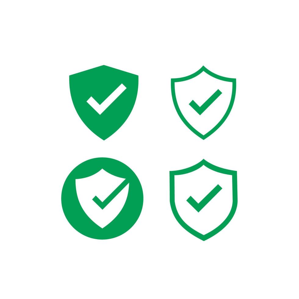 Shield with check mark, tick symbol. Secured, protection vector icon.