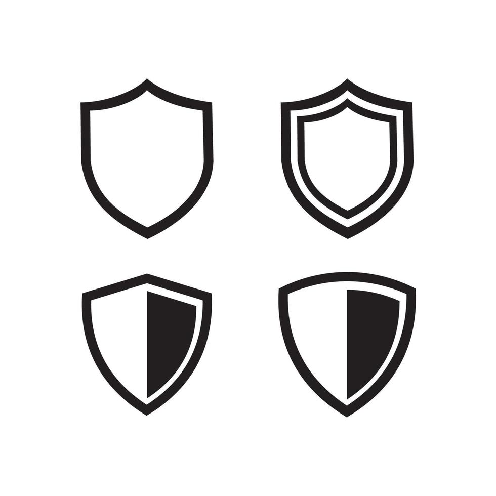 conjunto de iconos de escudo de seguridad, logotipos de escudos de seguridad con marca de verificación y candado. símbolos de escudo de seguridad. ilustración vectorial vector