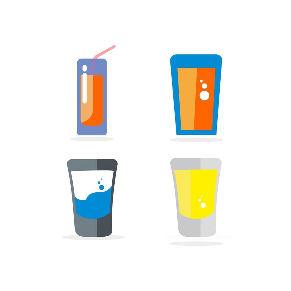 Drink alcohol beverage icons set vector