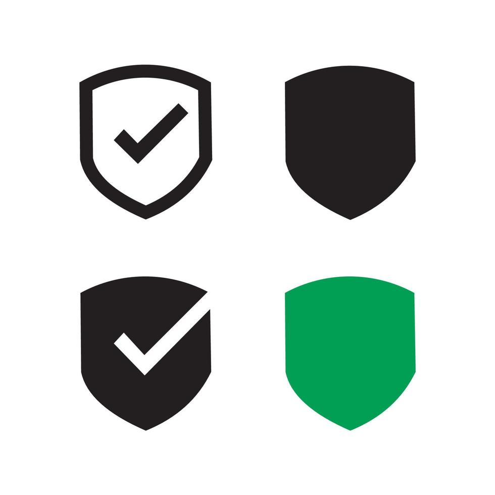 Shield with check mark, tick symbol. Secured, protection vector icon.