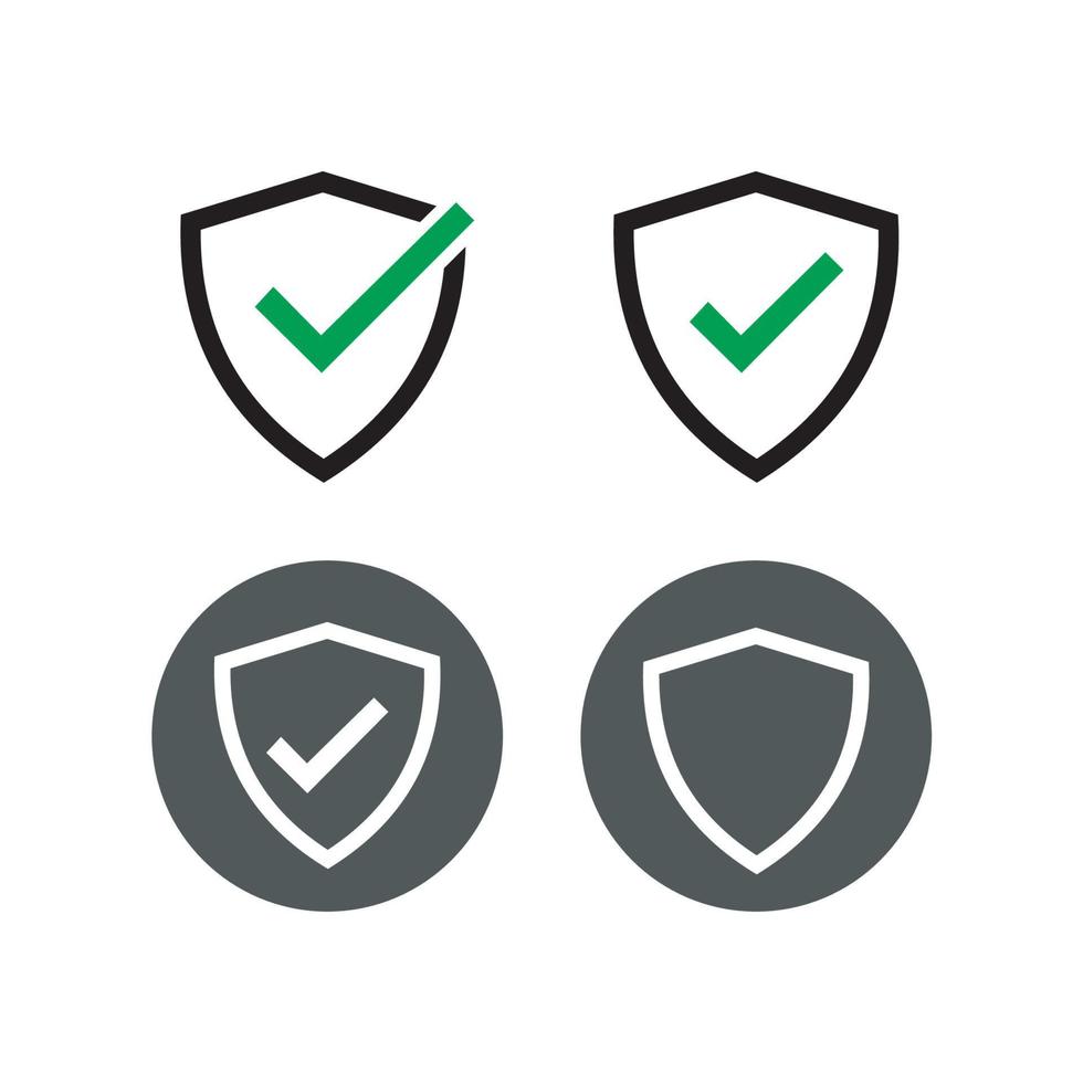 Shield with check mark, tick symbol. Secured, protection vector icon.