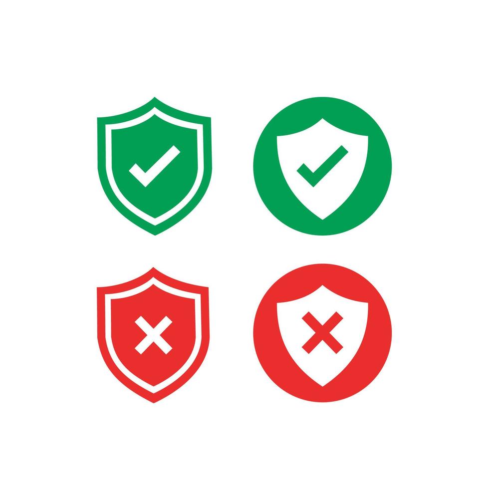 conjunto de iconos de escudo de seguridad, logotipos de escudos de seguridad con marca de verificación y candado. símbolos de escudo de seguridad. ilustración vectorial vector