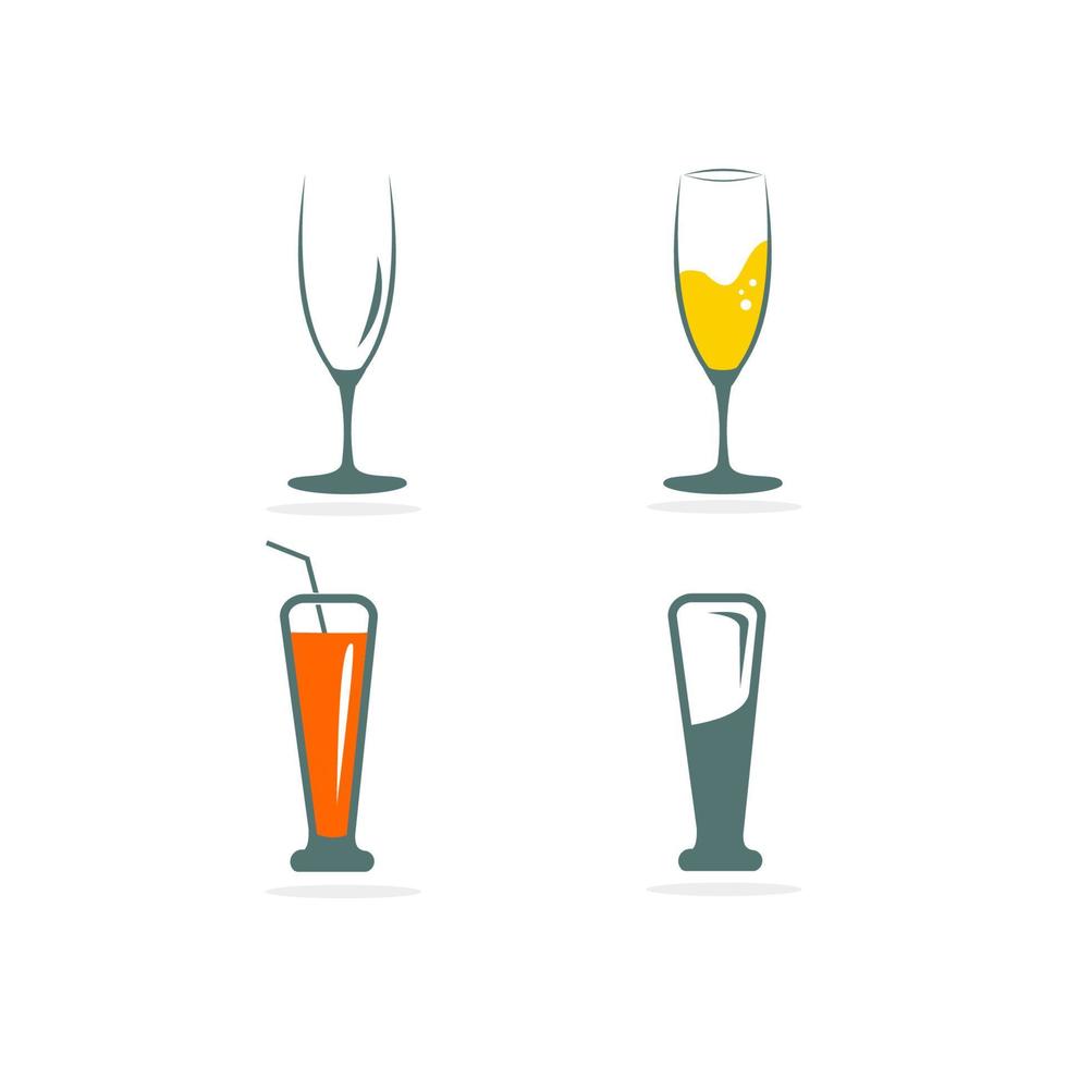 Drink alcohol beverage icons set vector