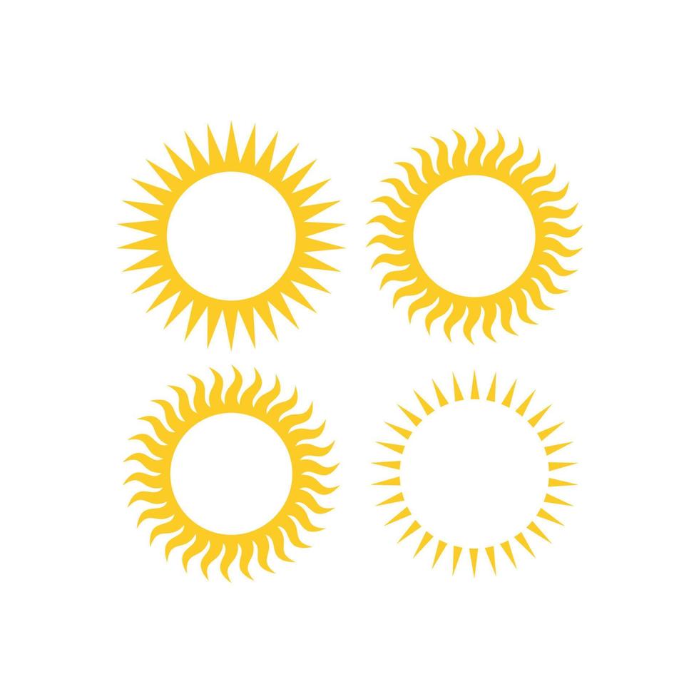 Sunflower set isolated, for cutting vector