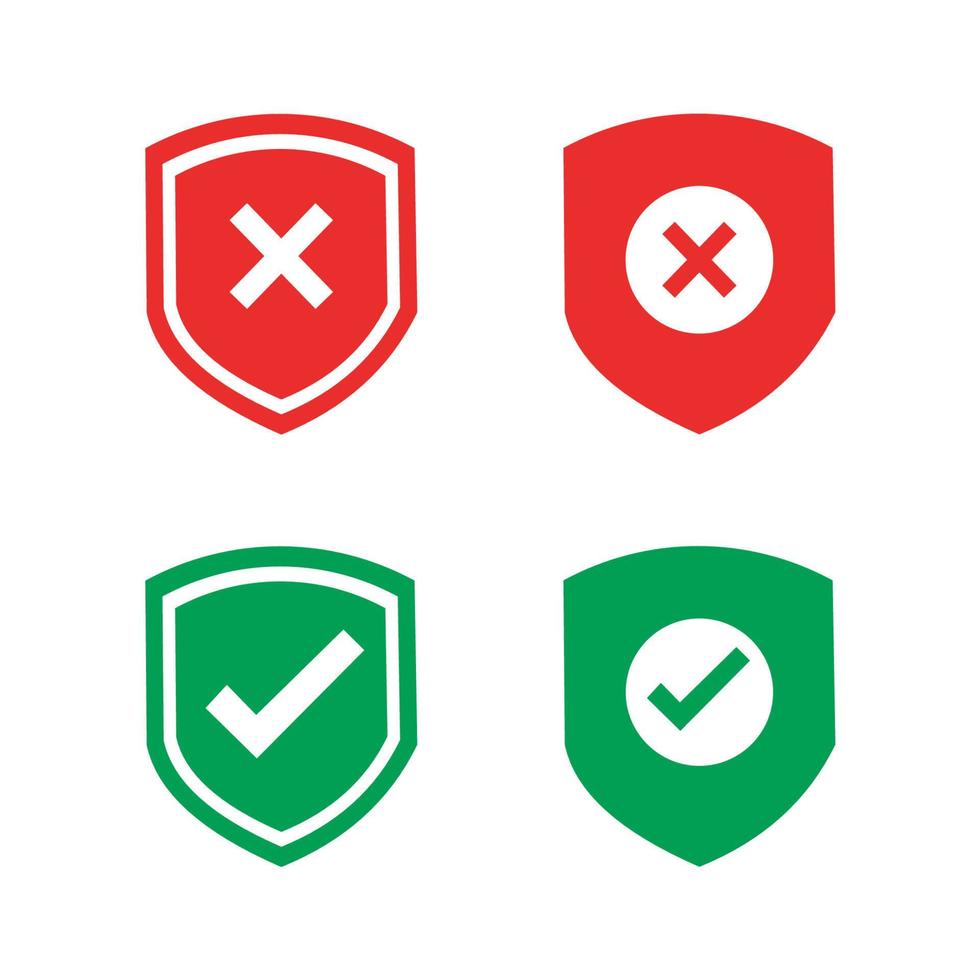 conjunto de iconos de escudo de seguridad, logotipos de escudos de seguridad con marca de verificación y candado. símbolos de escudo de seguridad. ilustración vectorial vector