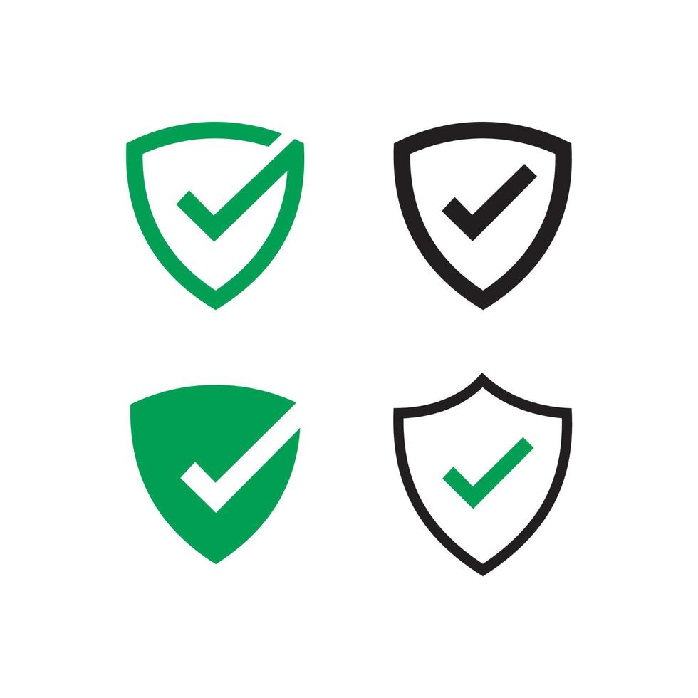 escudo con marca de verificación, símbolo de marca. seguro, icono de vector de protección.