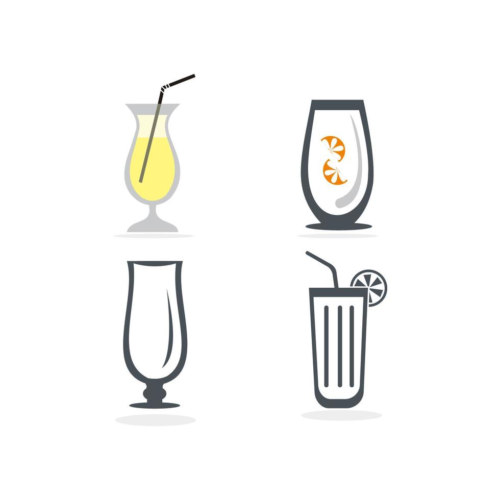 Drink alcohol beverage icons set vector