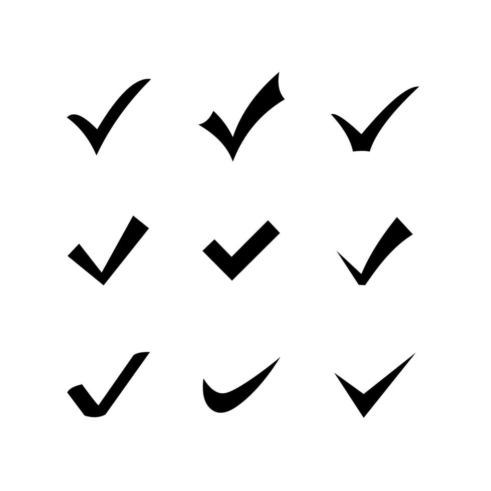 vector de signo de símbolo de icono de marca de verificación