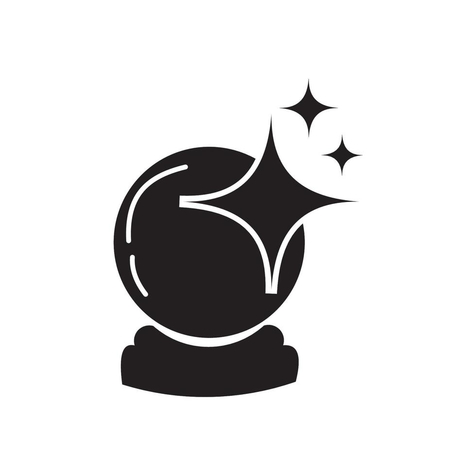 halloween crystal ball icon vector
