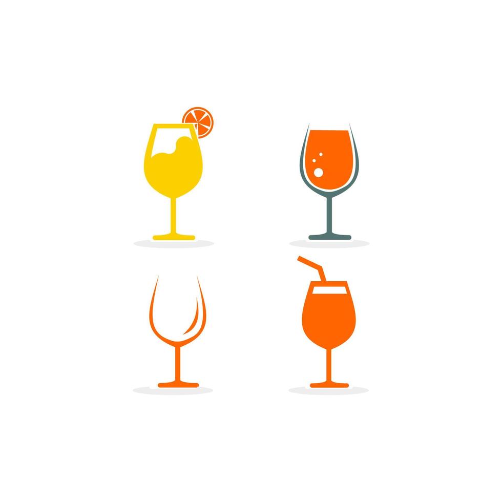 Drink alcohol beverage icons set vector
