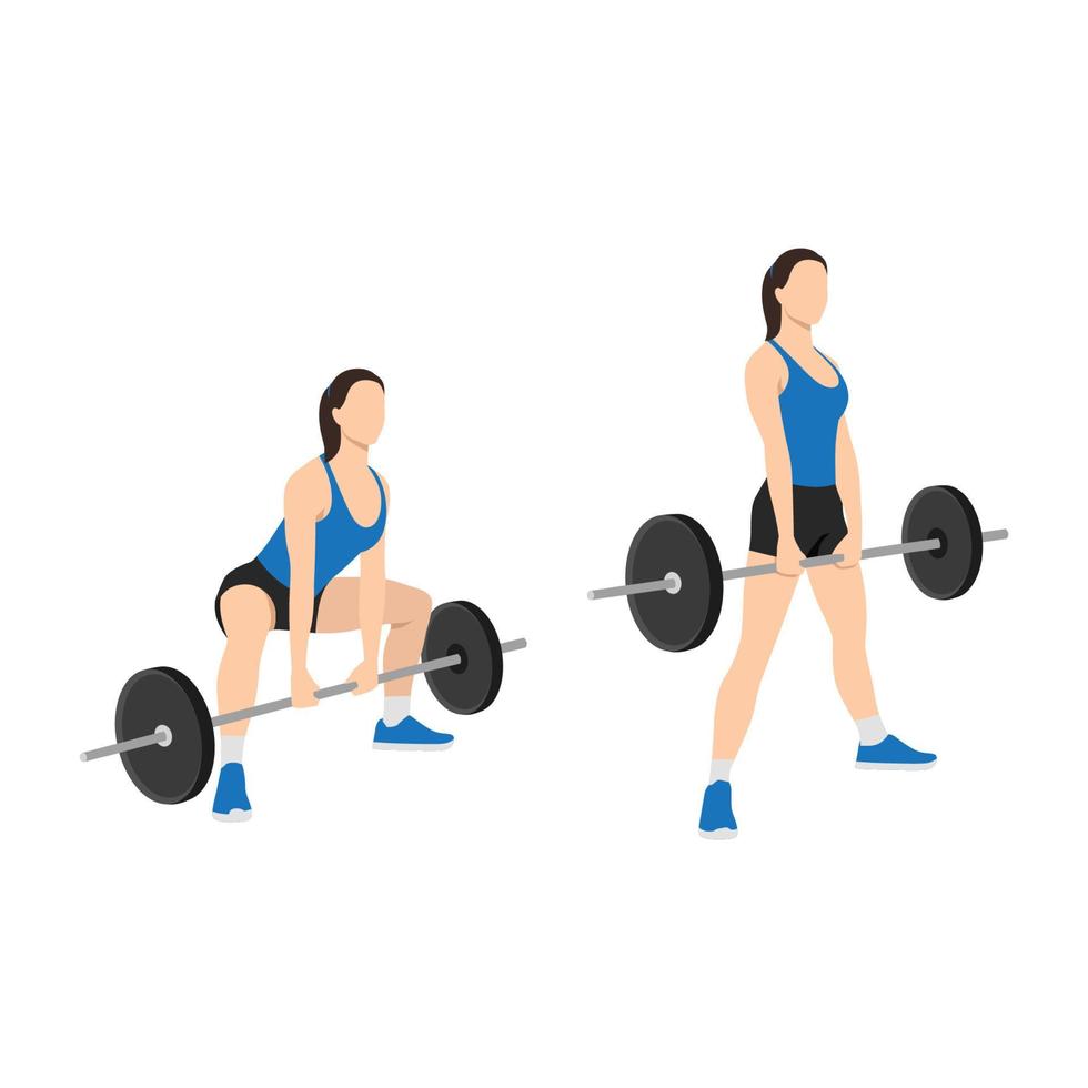 Man doing Sumo Barbell deadlifts exercise. Flat vector illustration  isolated on white background 15708596 Vector Art at Vecteezy