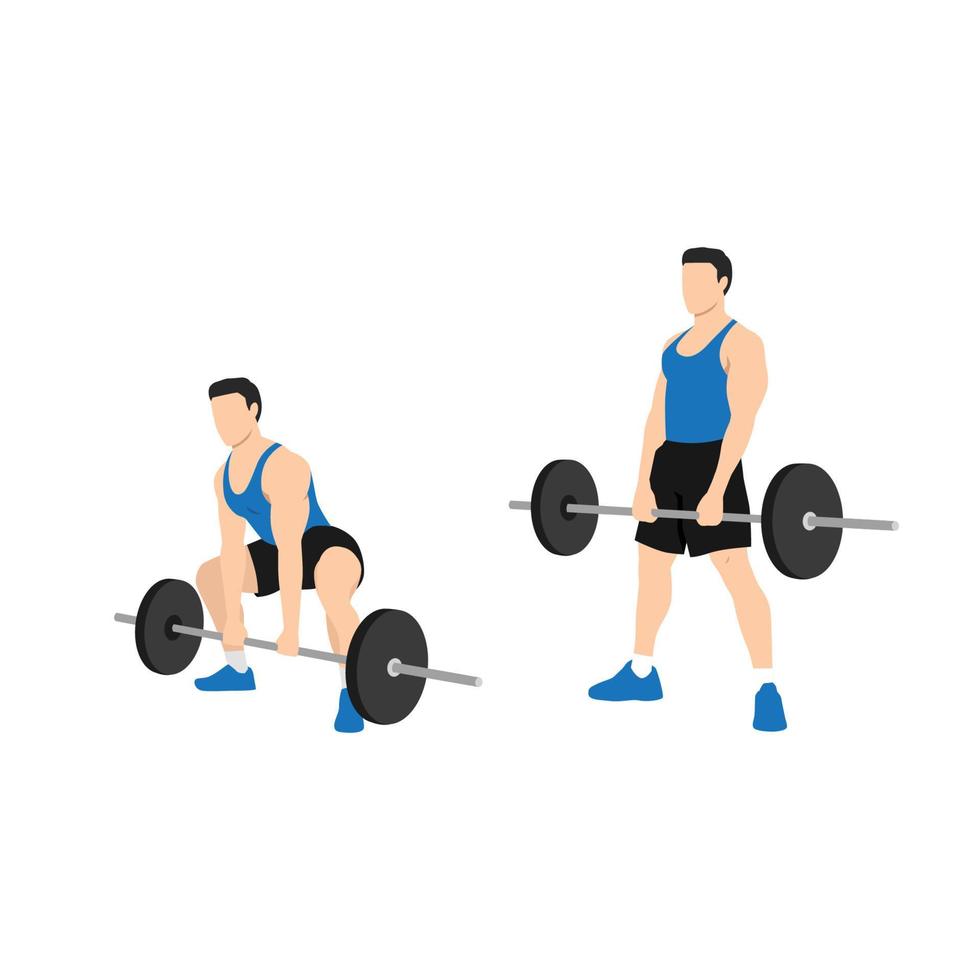 Man Doing Sumo Barbell Deadlifts Exercise. Flat Vector Illustration  Isolated On White Background Royalty Free SVG, Cliparts, Vectors, and Stock  Illustration. Image 173619584.