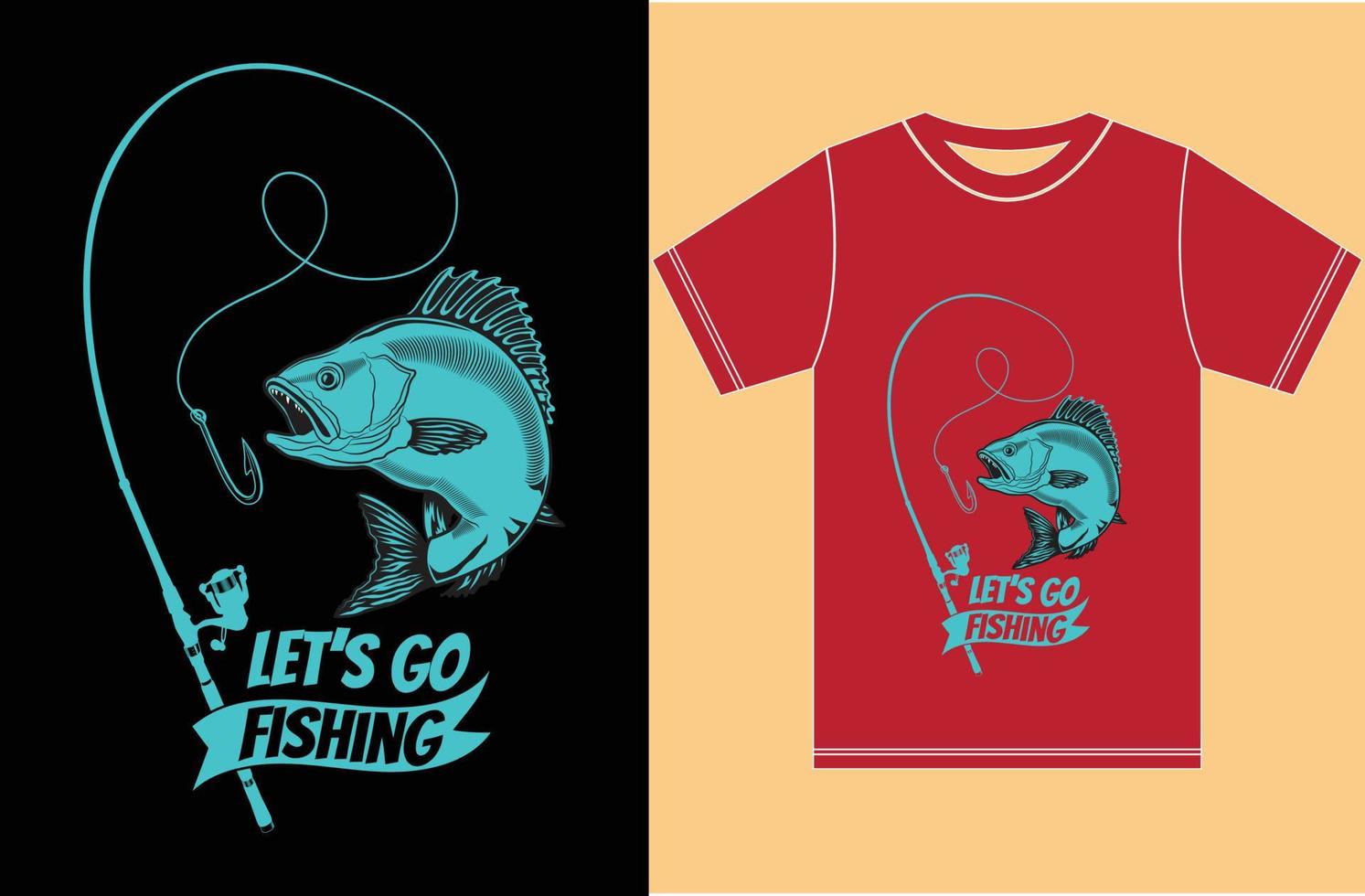 diseño de camisetas para amantes de la pesca. vector