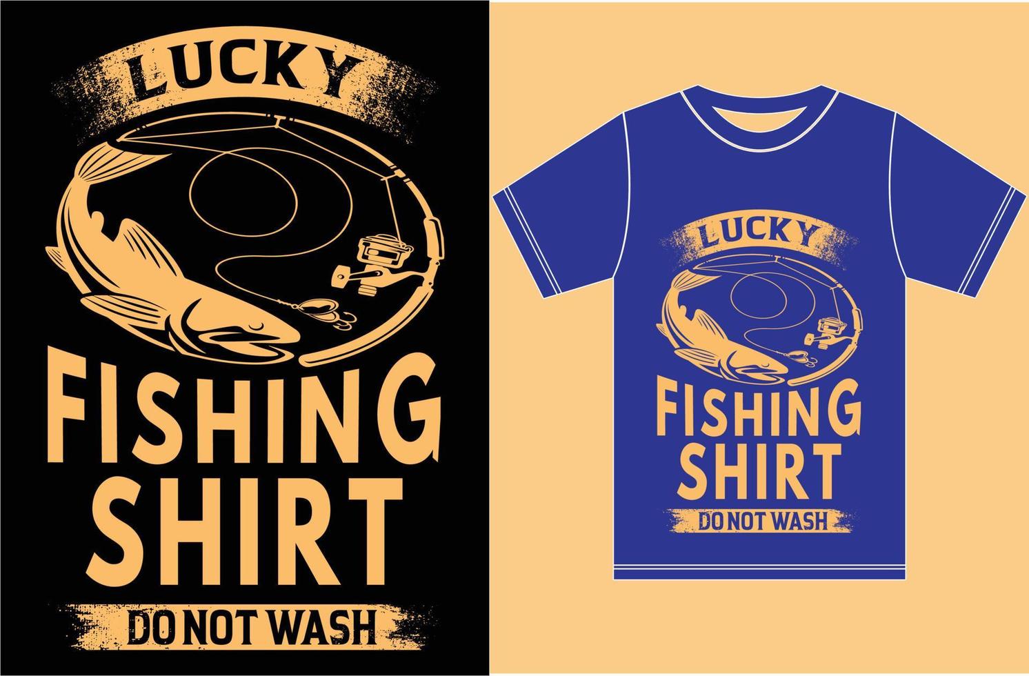 Diseño de camiseta para amantes de la pesca. La camisa de pesca de la suerte no se lava. vector
