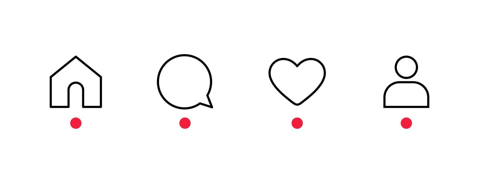 social media icons set love like comment share buttons vector