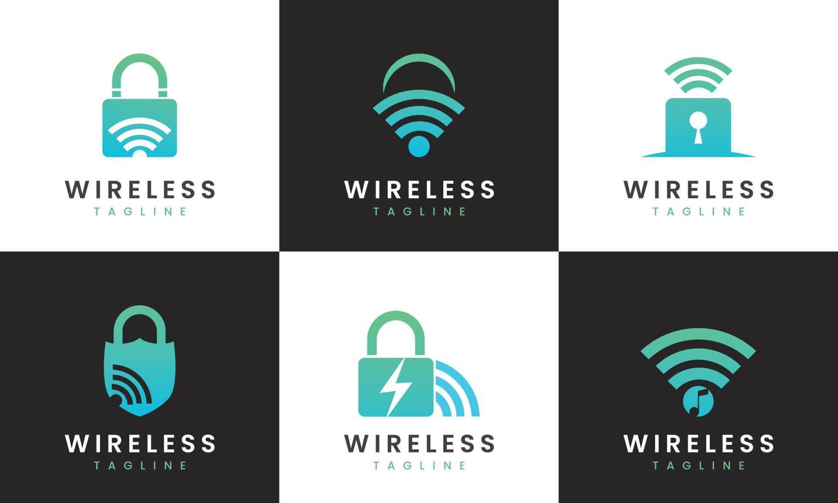 collection of wireless logo design for business and company vector