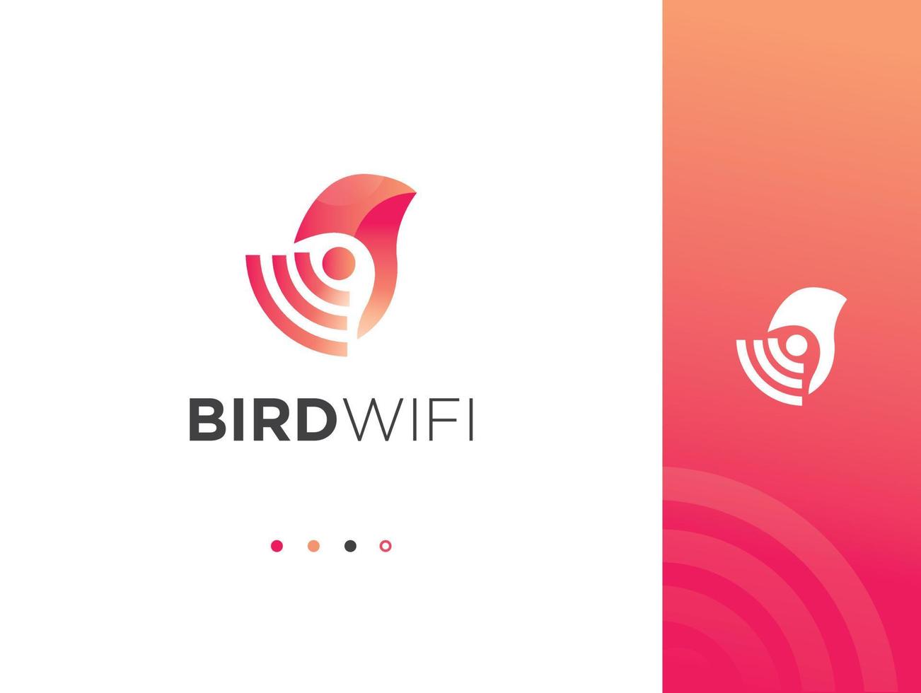 flying bird wireless logo design template for business and company vector
