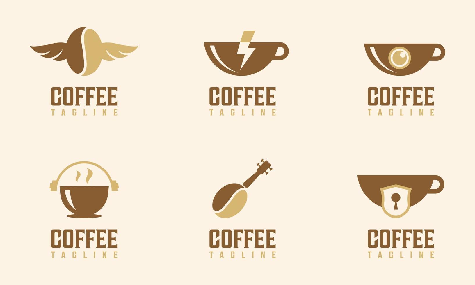 collection of coffee logo design for business and company vector