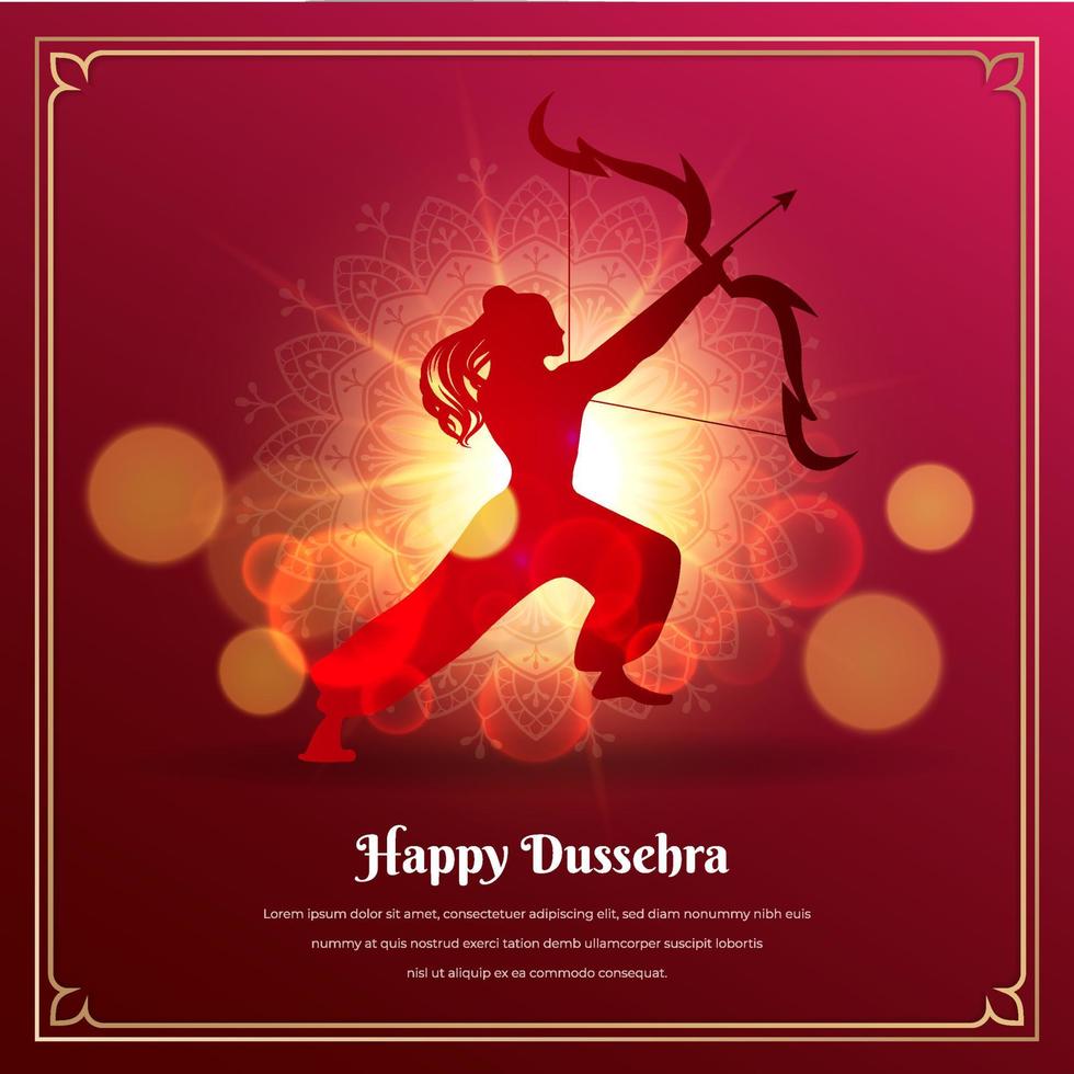 feliz fondo de diseño del festival dussehra con adornos y luz brillante y efecto de brillo brillante. elegante ilustración vectorial del festival dussehra. vector