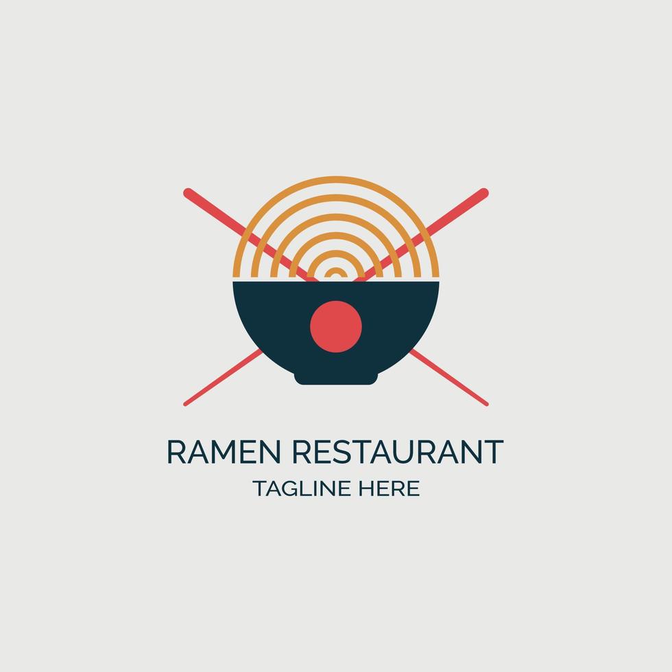 ramen noodle logo design template for brand restaurant or company and other vector