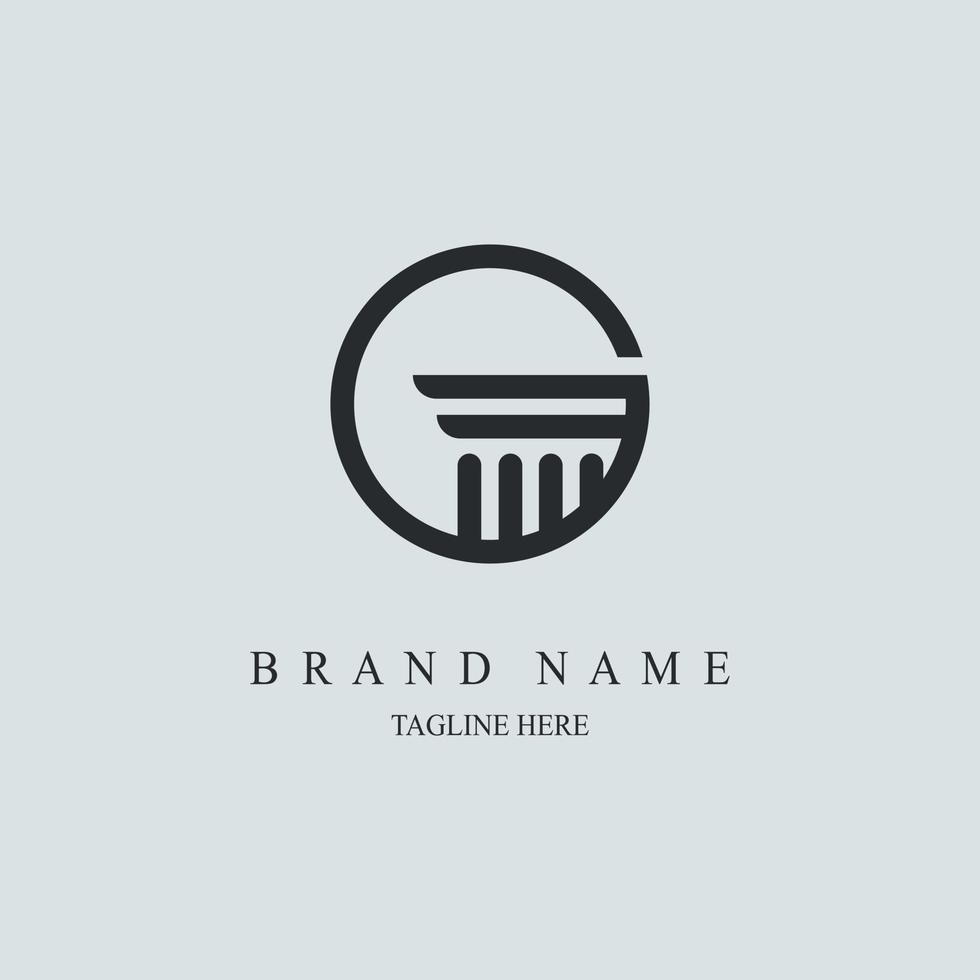 pillar real estate property logo template design for brand or company and other vector