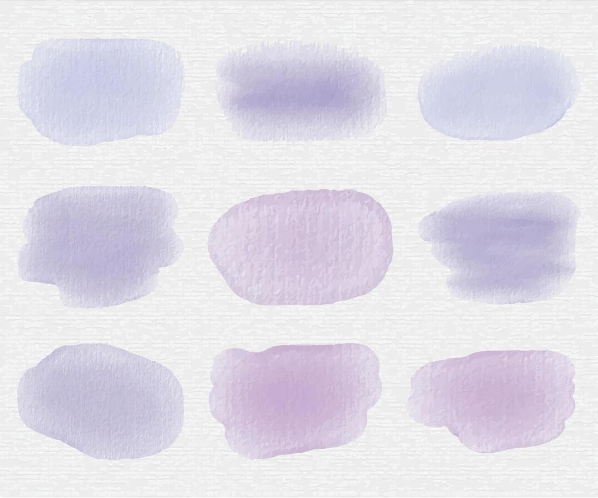 Splashes of watercolor violet set vector template
