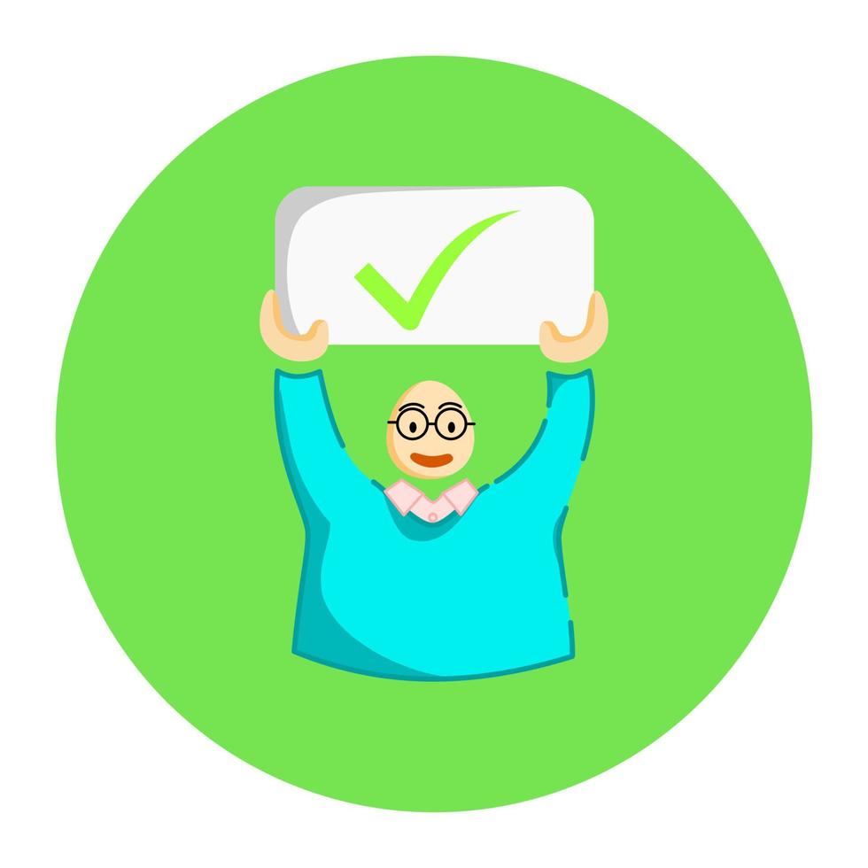 Avatar icon, display the action of approved,agreeing,and accepting. vector