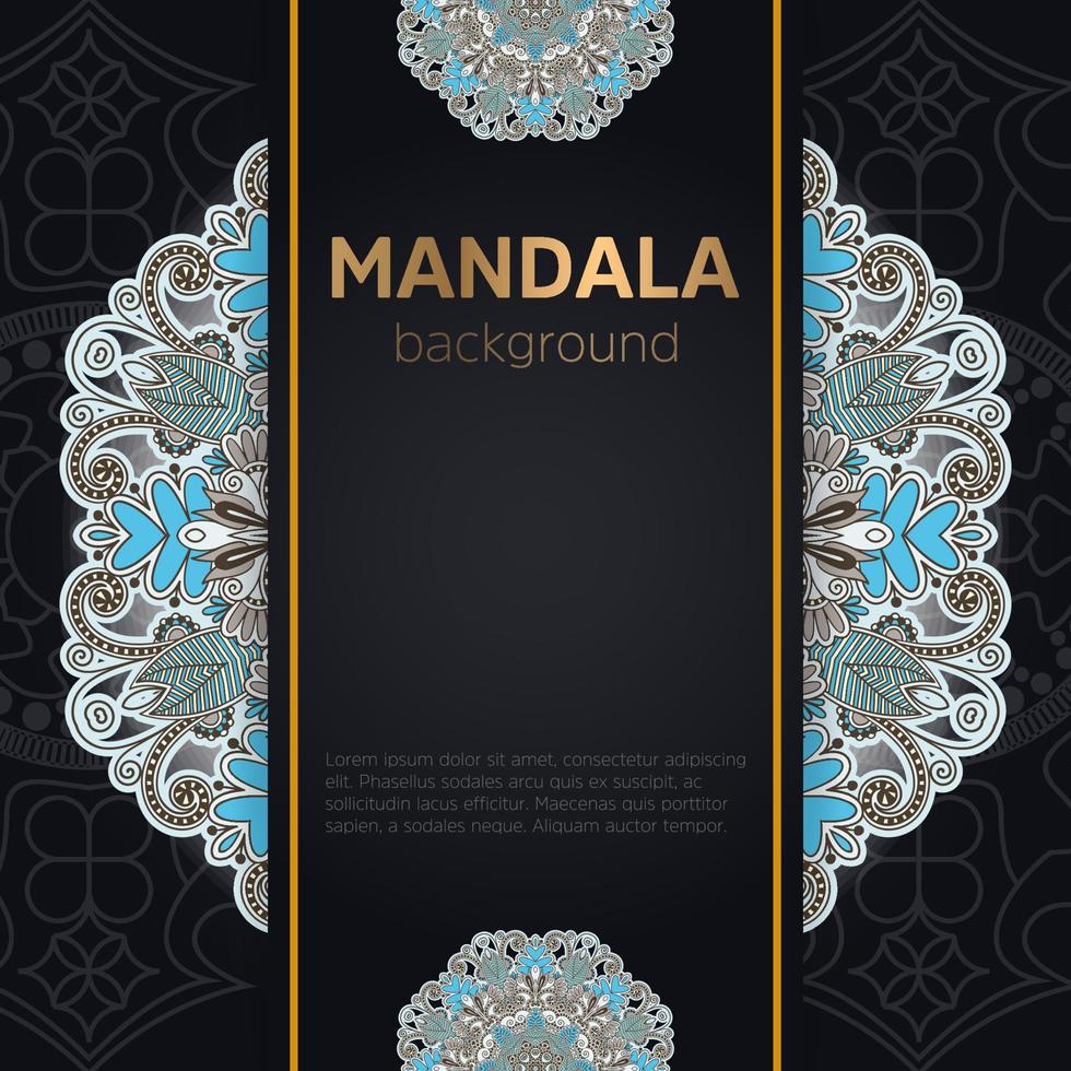 Vintage wedding invitation with mandala vector