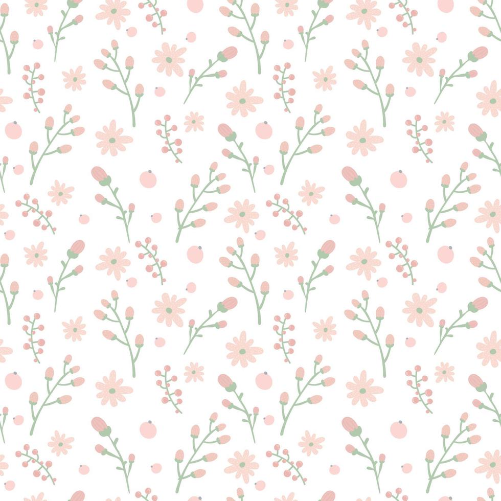 Floral pattern. Pretty flowers on white background. Printing with small pink flowers. Ditsy print. Cute elegant flower  template for fashionable printers vector