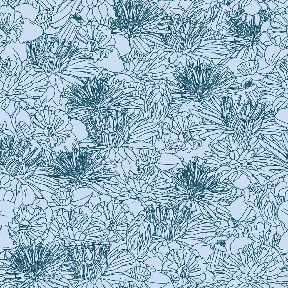 patrón impecable con flores de dalia dibujadas a mano. fondo de patrón floral botánico sin fisuras adecuado para estampados de moda, gráficos, fondos y artesanías vector