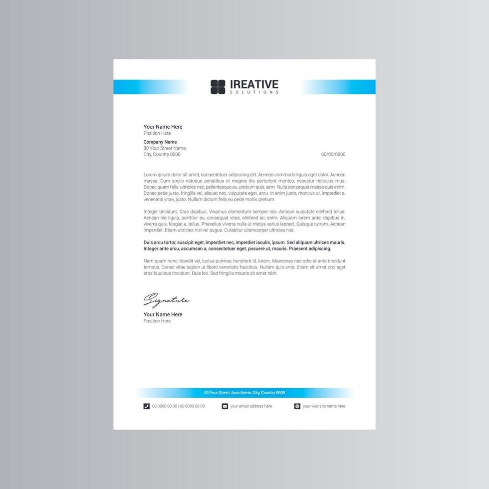 Clean and Modern Letterhead Template vector