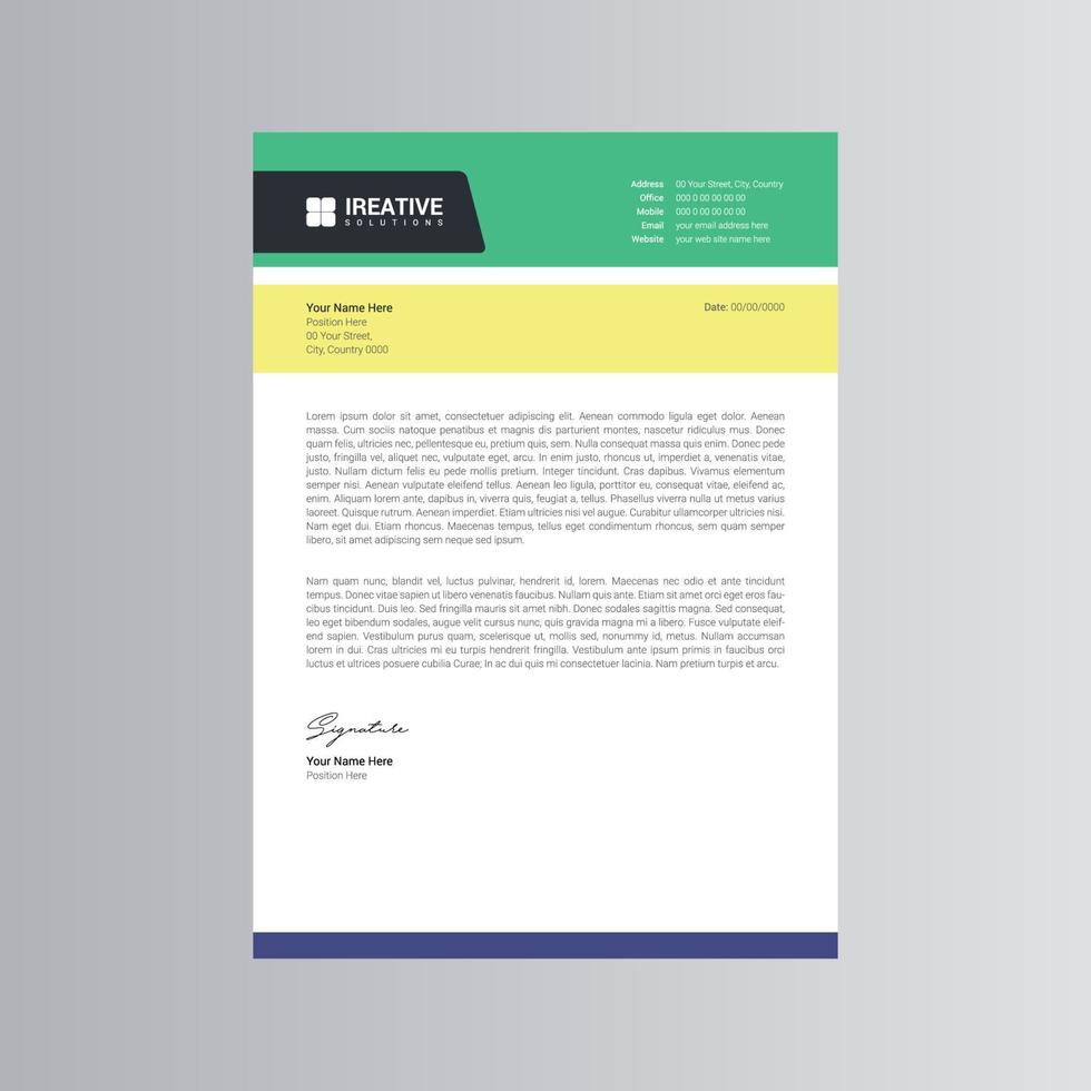 Clean and Modern Letterhead Template vector