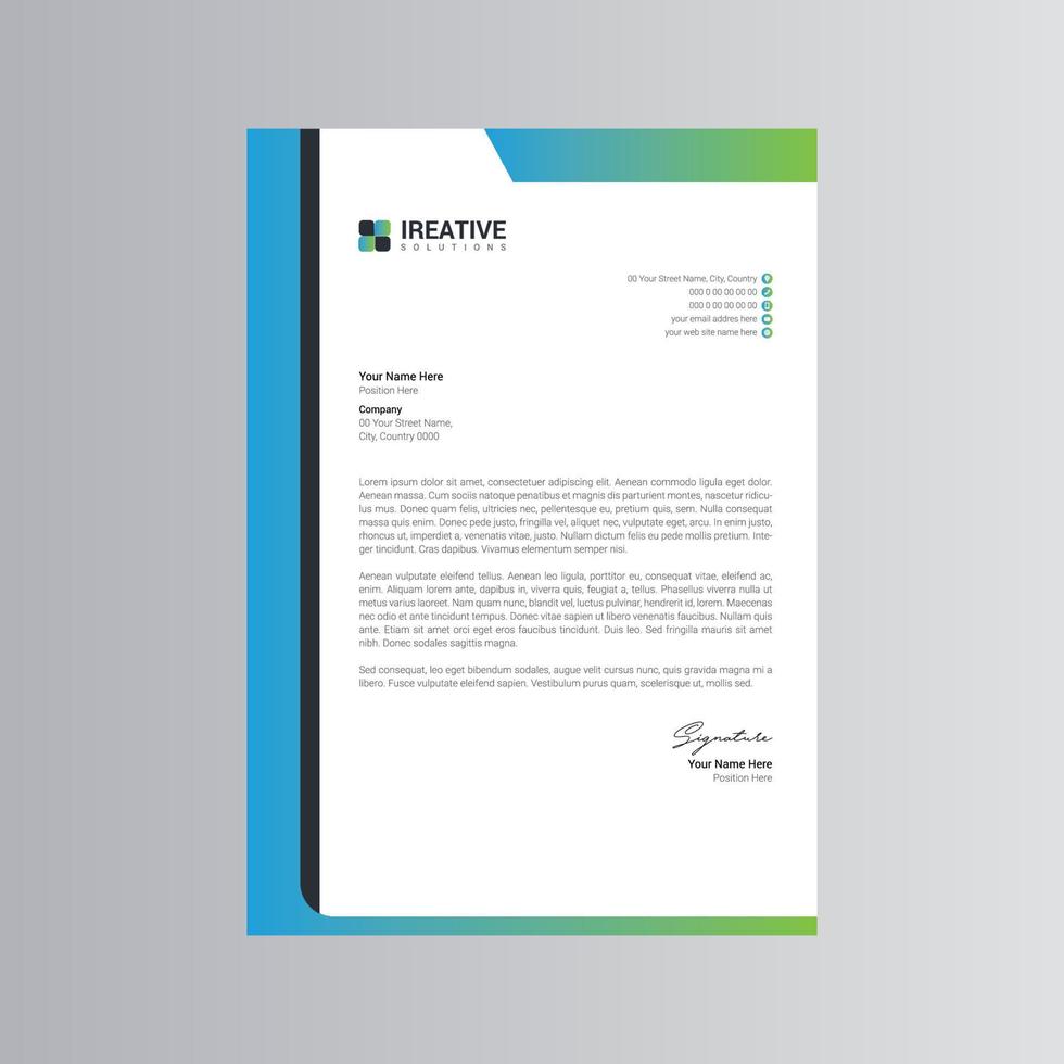 Clean and Modern Letterhead Template vector