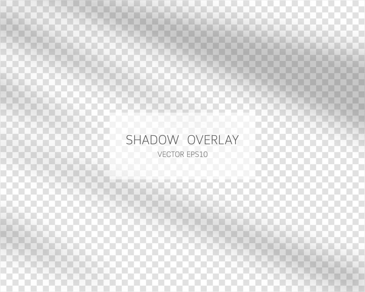 Shadow overlay effect. Natural shadows isolated on transparent background. Vector illustration.