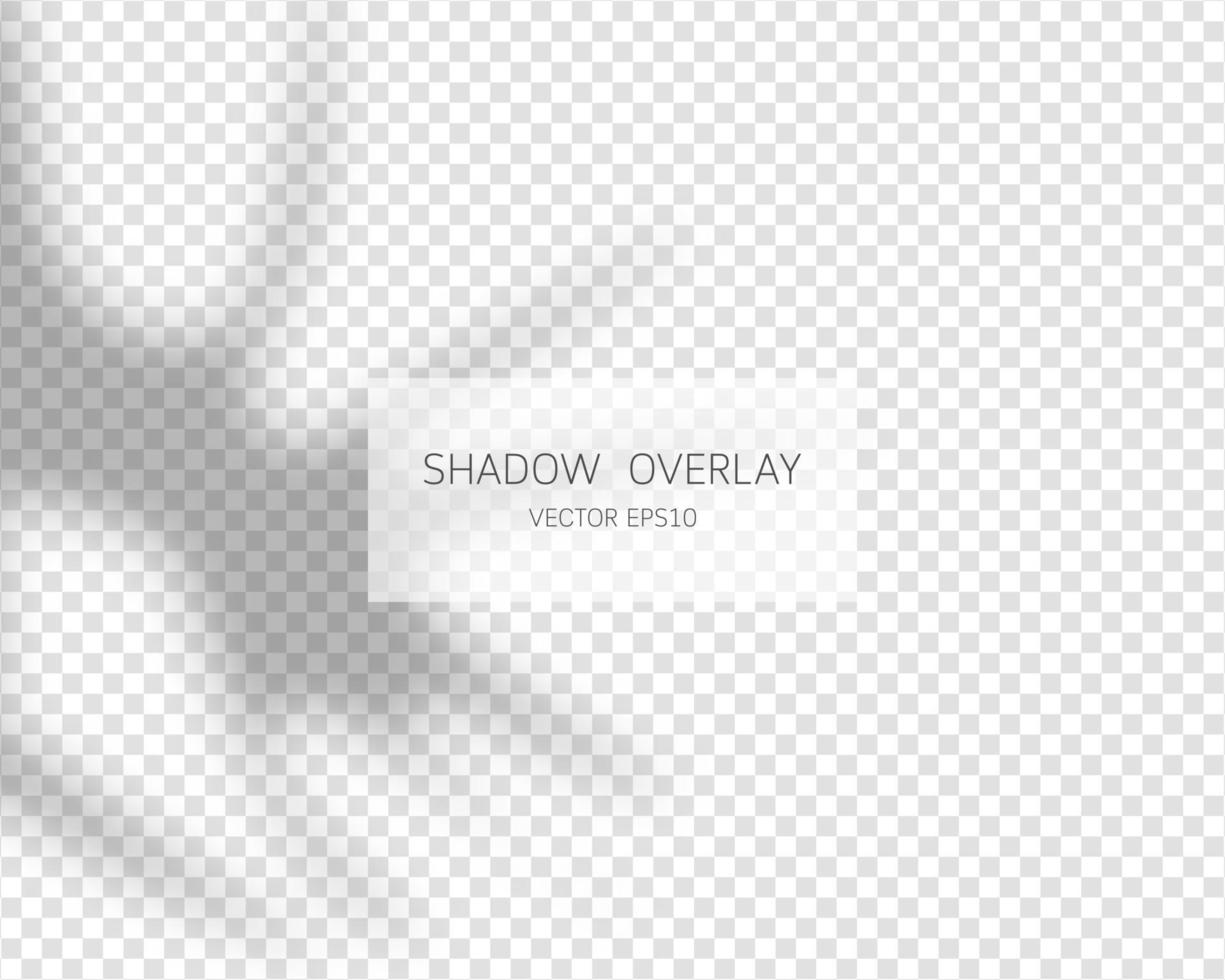 Shadow overlay effect. Natural shadows isolated on transparent background. Vector illustration.