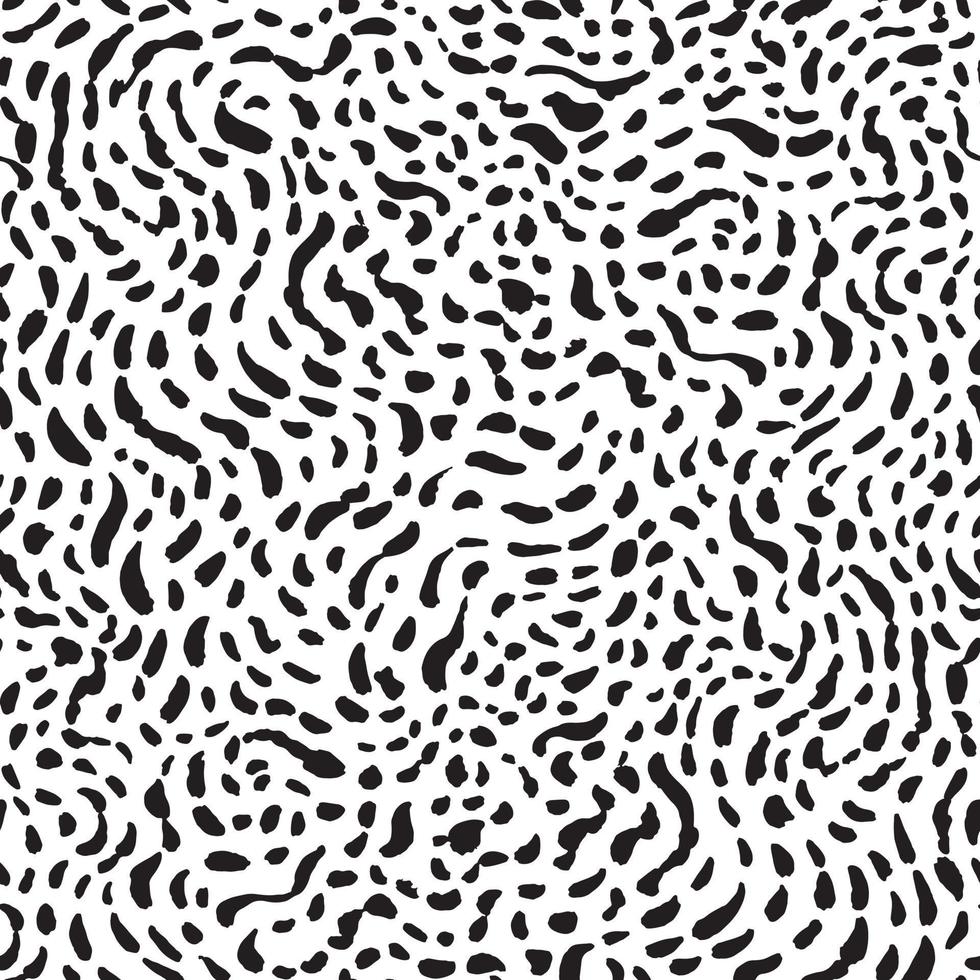 Abstract vector pattern with hand painted brush strokes. Animal skin seamless print. Monochrome background.