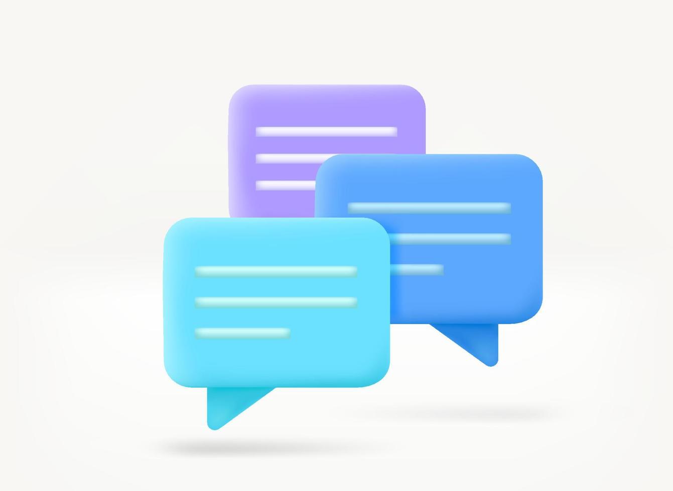 Speech bubbles icon. Conversation concept. 3d vector illustration