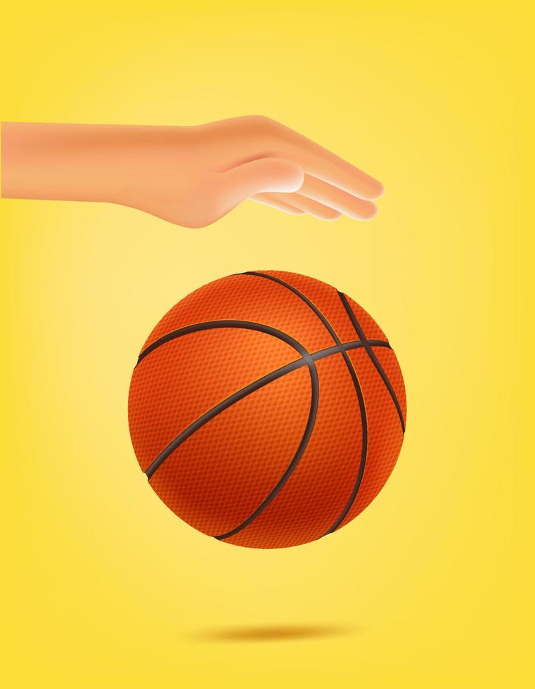 hombre jugando baloncesto. ilustración vectorial 3d vector