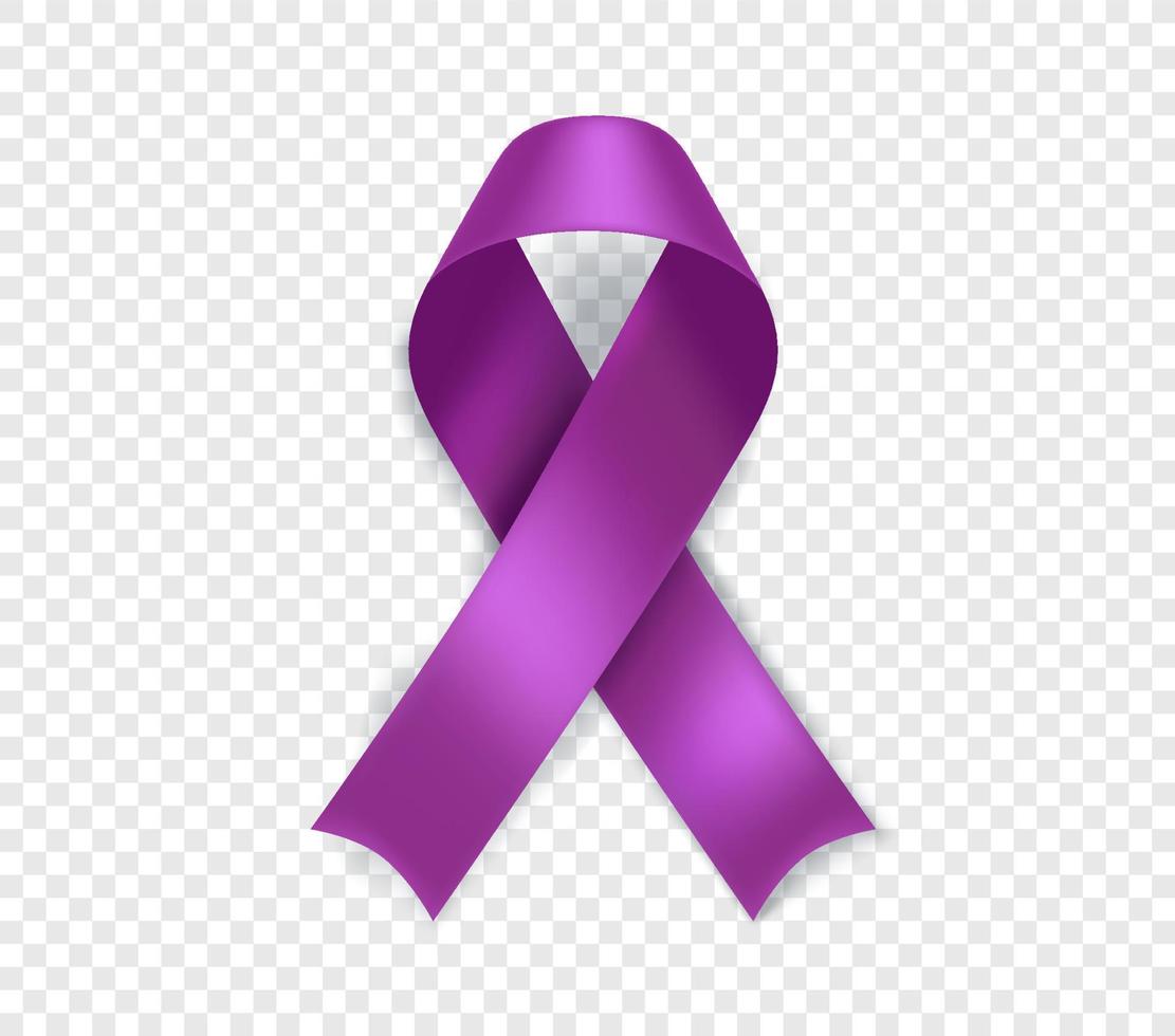 Honors caregivers symbol. Plum ribbon isolated on transparent background vector